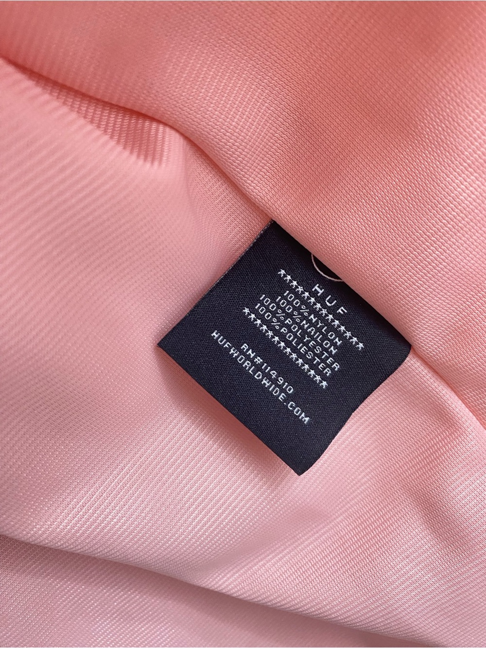 HUF Jacket Men 2XL Pink Nylon Snap Button Waterproof Lightweight Windbreaker - Picture 7 of 10
